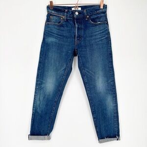 Moussy Vintage MV Wilbur Tapered Mid Rise Jeans in Blue Size 26